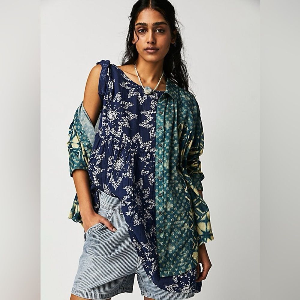 Free People Belezza Printed Babydoll Dress Small